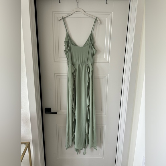 Zara Green Ruffled Maxi Dress - Picture 4 of 7